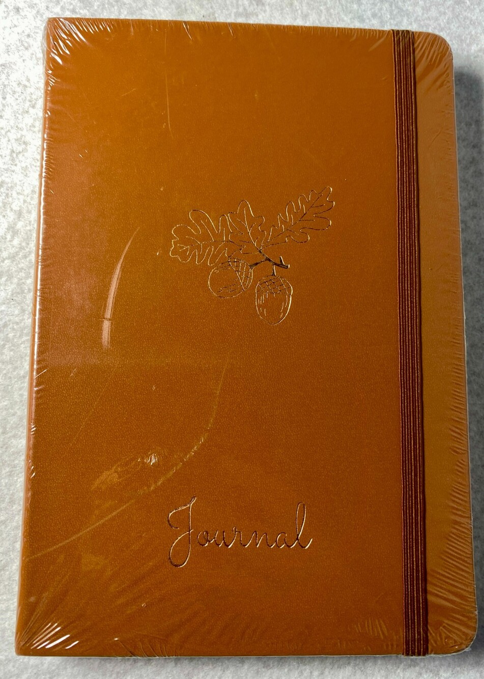 Brown A5 Hardcover Journal Acorn Design 196 Pages Elastic Closure NEW